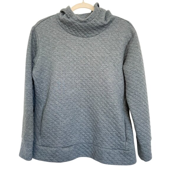 RBX Women's Quilted Sweater Pullover with Hood Size Large Blue Gray - Picture 1 of 7